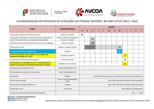 Calendário comum dos procedimentos da AEDD 25/26